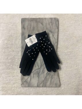 Northern Reflections New Black Fleece + Pearl Gloves Smartphone Finger